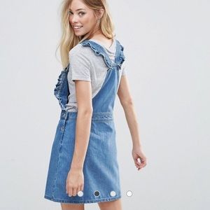 Frill Denim Overall Dress/Jumper